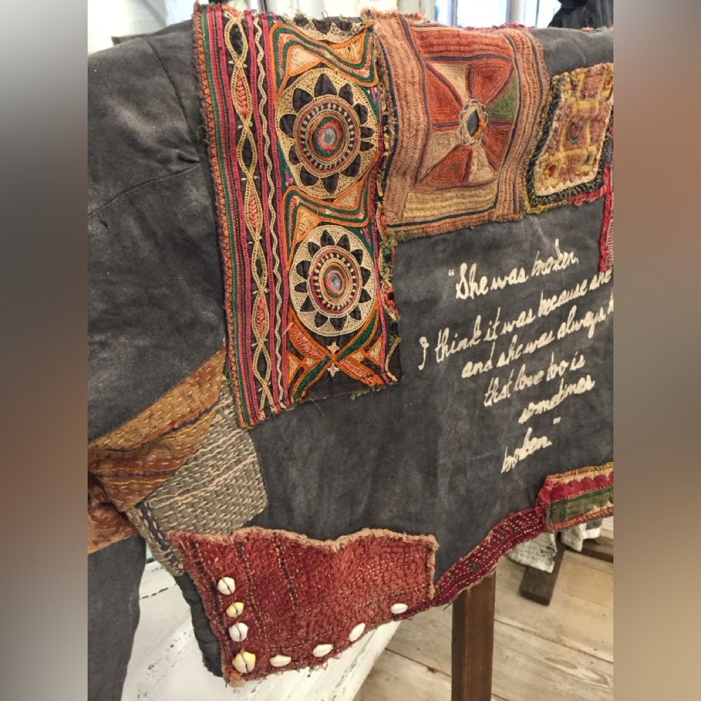 Beautiful & B.A. Magnolia Pearl OOAK Frida Kalo Alva Jacket W/Antique Textiles